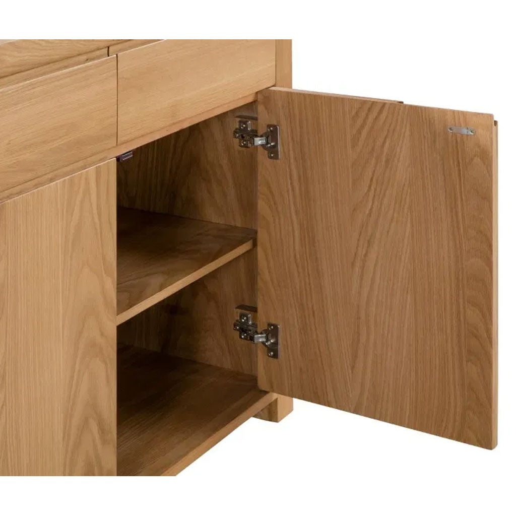 Wooden Sideboard With 3 Doors And 3 Drawers - Curve