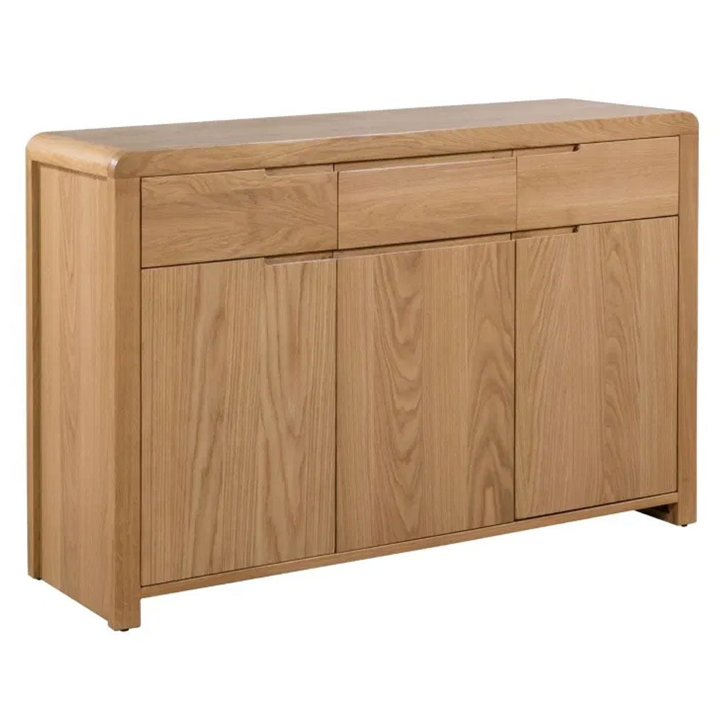 Wooden Sideboard With 3 Doors And 3 Drawers - Curve