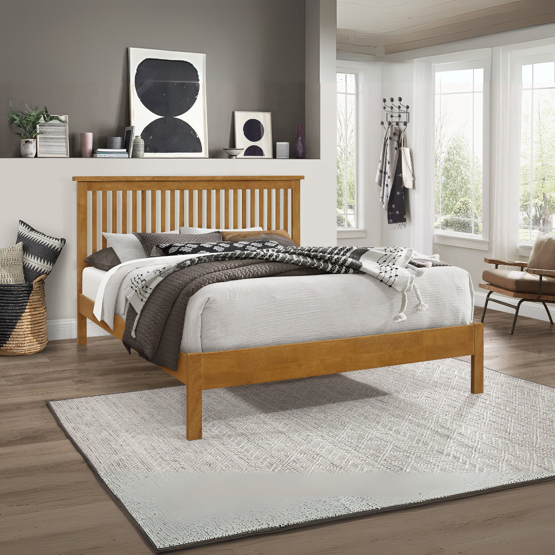 Wooden Single Bed With Sprung Slatted Base - Ascot