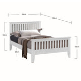 Wooden Single Bed With Sprung Slatted Base - Turin