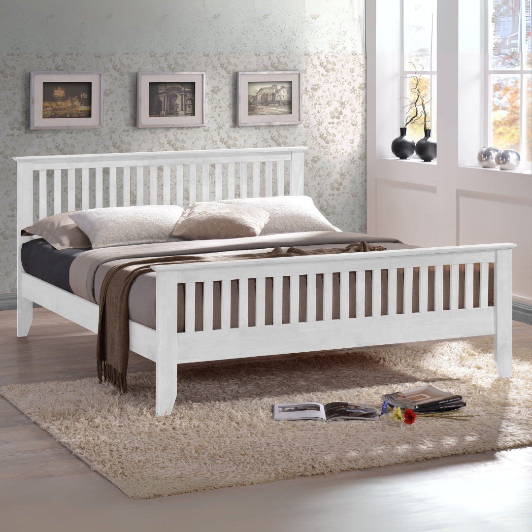 Wooden Single Bed With Sprung Slatted Base - Turin