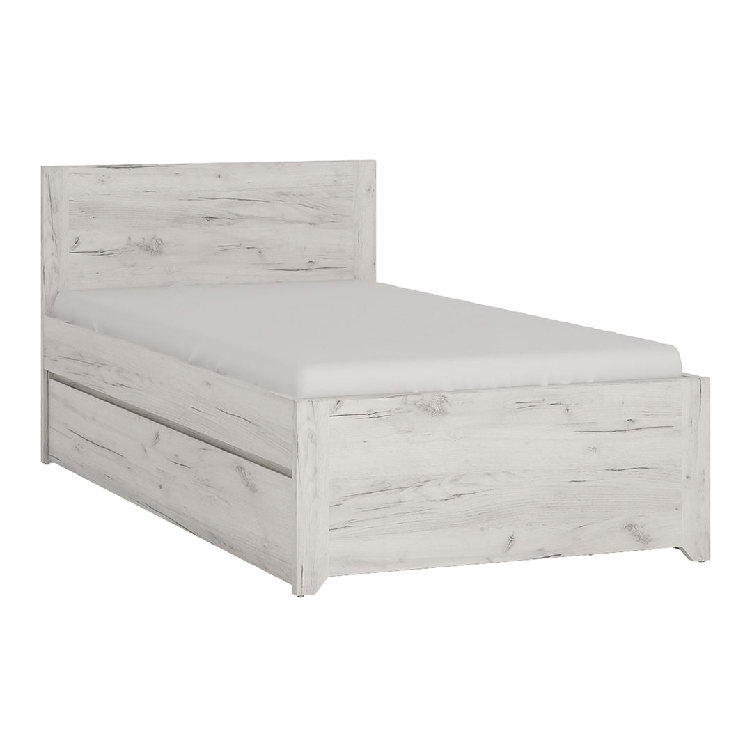 Wooden Single Bed With Underbed Drawer Including Slats - Angel
