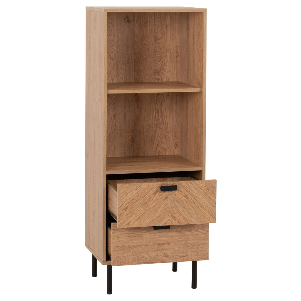 Wooden Storage Cabinet With 2 Drawers And 2 Shelves - Leon