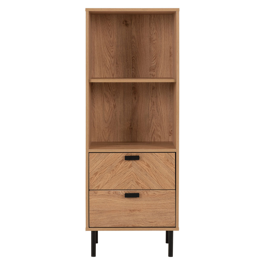 Wooden Storage Cabinet With 2 Drawers And 2 Shelves - Leon