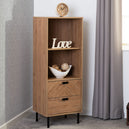 Wooden Storage Cabinet With 2 Drawers And 2 Shelves - Leon