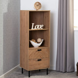 Wooden Storage Cabinet With 2 Drawers And 2 Shelves - Leon
