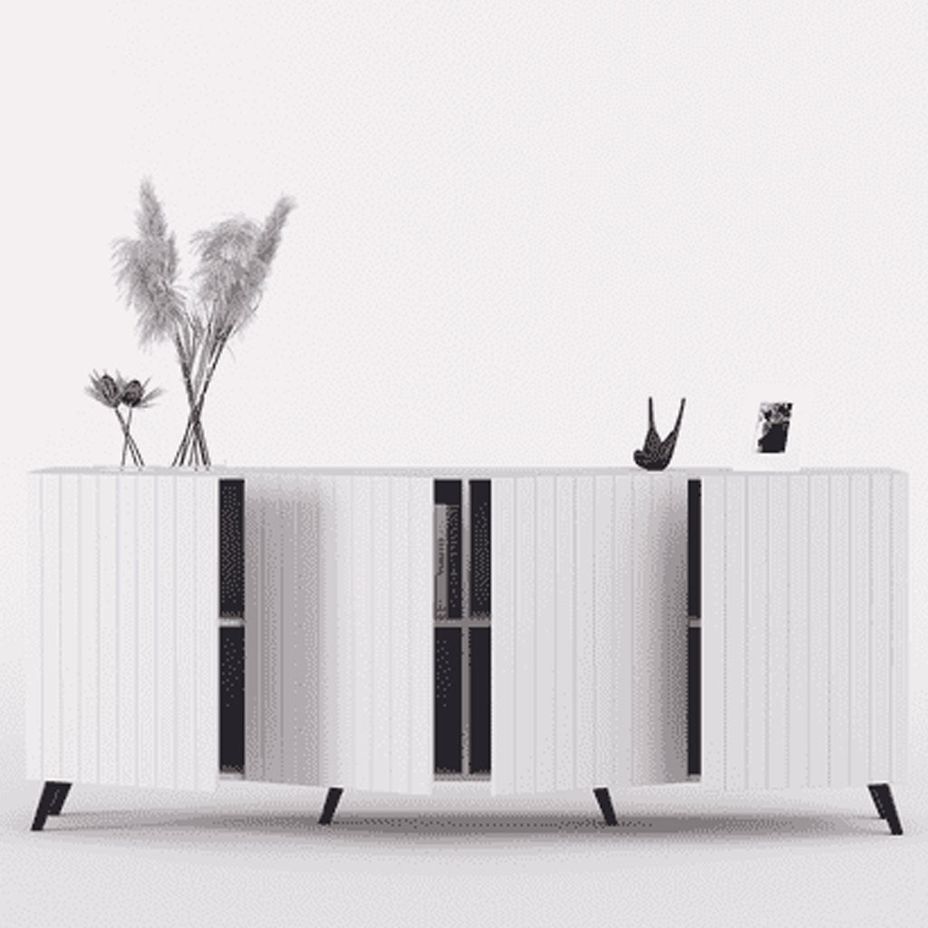 Wooden Storage Cabinet With 4 Doors - Atlantic