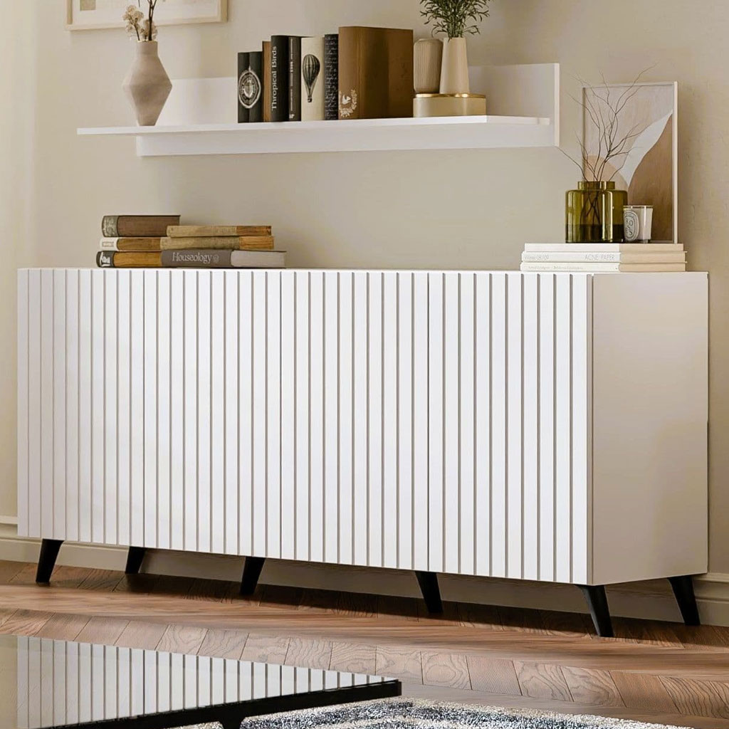 Wooden Storage Cabinet With 4 Doors - Atlantic