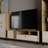 Wooden TV Stand With 1 Door And 1 Drawer - Grafton