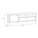 Wooden TV Stand With 1 Door And 1 Drawer - High Rock
