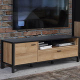 Wooden TV Stand With 1 Door And 1 Drawer - High Rock