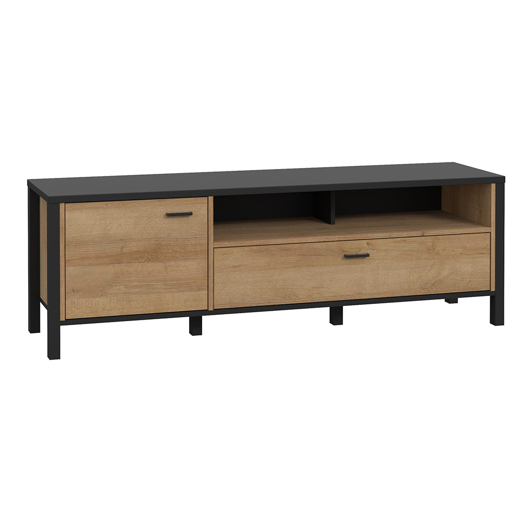 Wooden TV Stand With 1 Door And 1 Drawer - High Rock