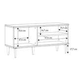 Wooden TV Stand With 1 Door And Rattan Effect Front - Calasetta
