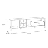 Wooden TV Stand With 1 Drawer And Wine Rack - High Rock