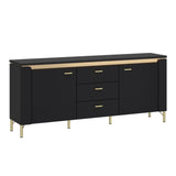Wooden TV Stand 155cm Wide With 2 Doors And 3 Drawers - Genoa