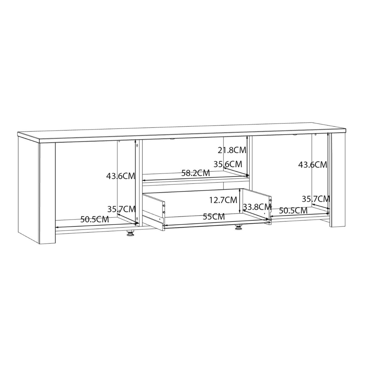 Wooden TV Stand With 2 Doors And 1 Drawer - Bohol