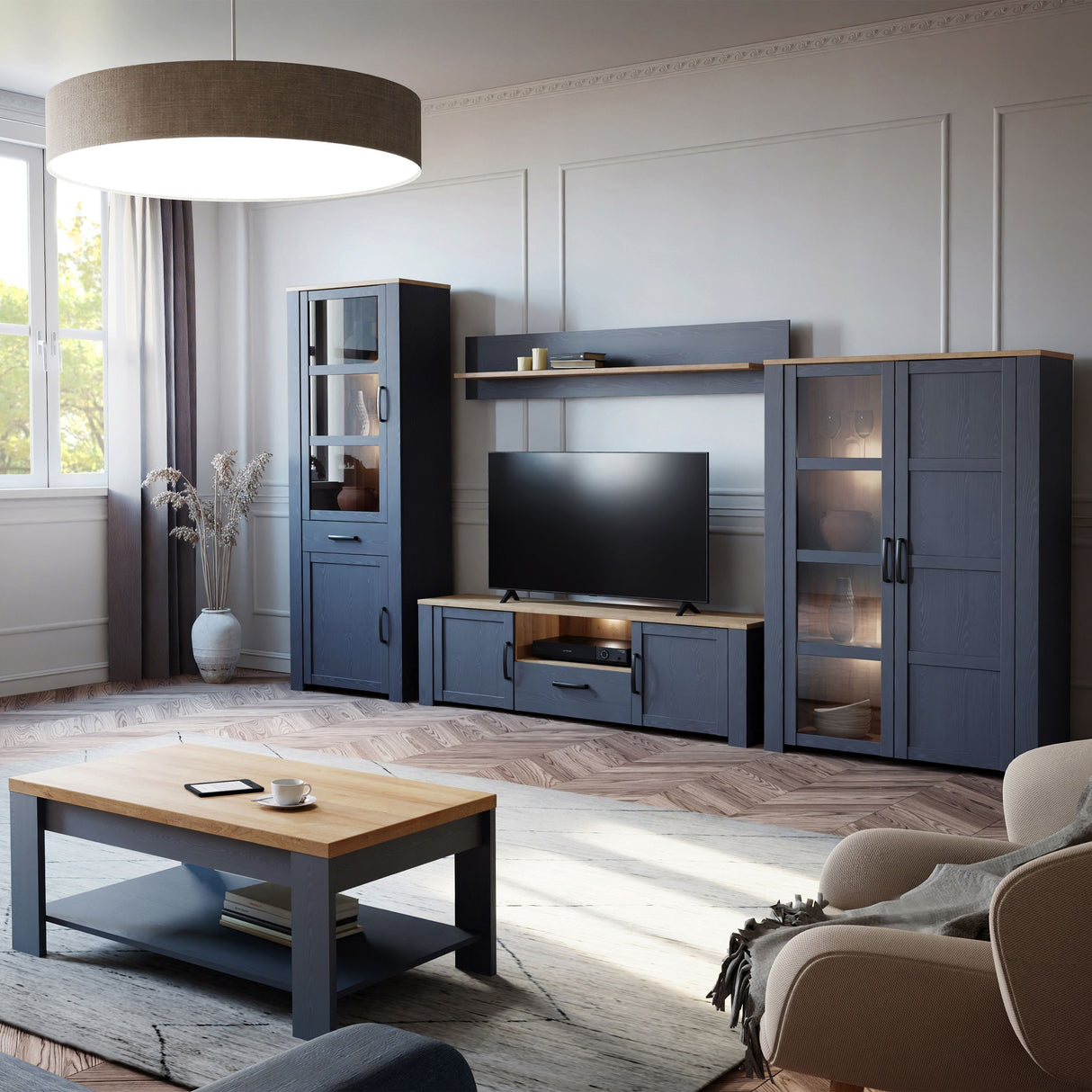 Wooden TV Stand With 2 Doors And 1 Drawer - Bohol