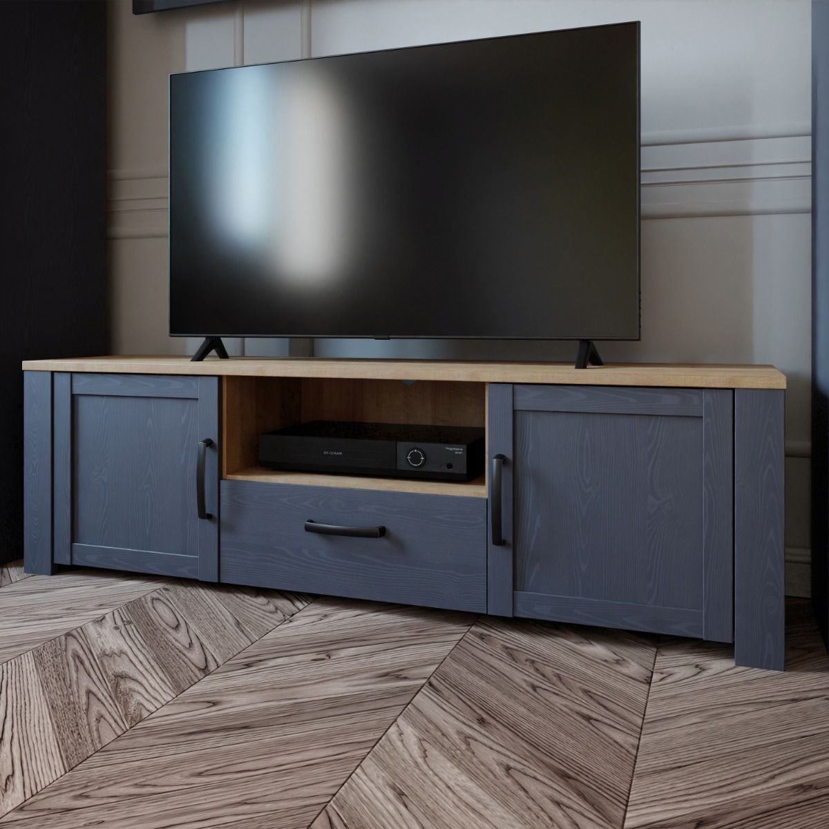 Wooden TV Stand With 2 Doors And 1 Drawer - Bohol