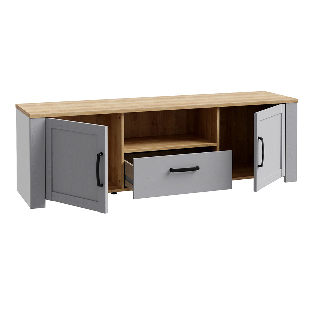 Wooden TV Stand With 2 Doors And 1 Drawer - Bohol