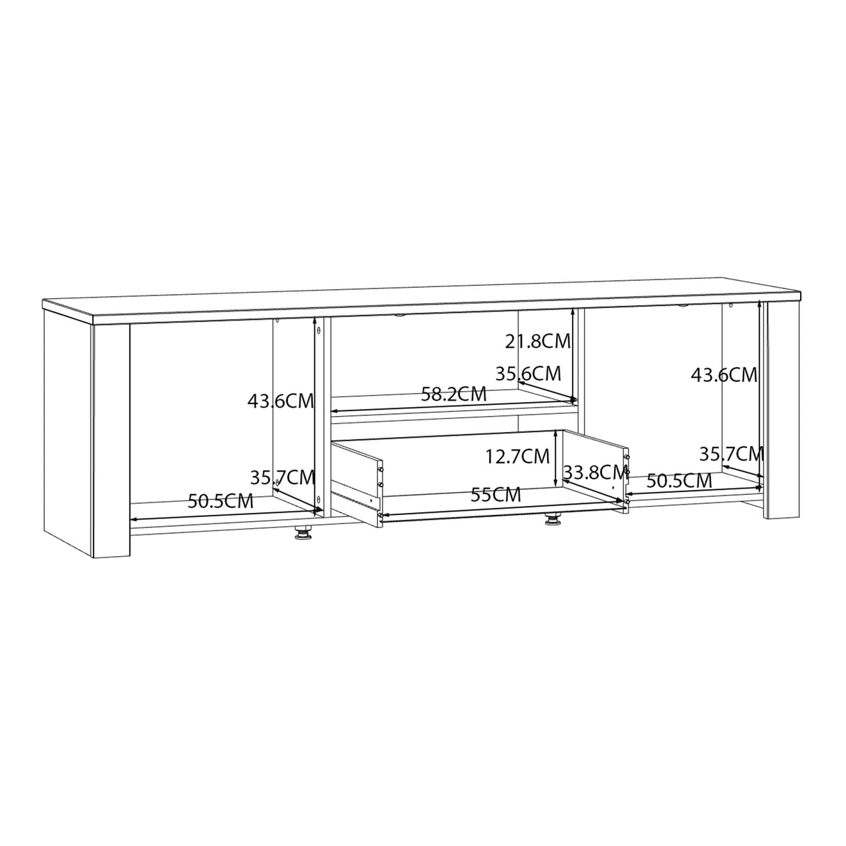 Wooden TV Stand With 2 Doors And 1 Drawer - Bohol