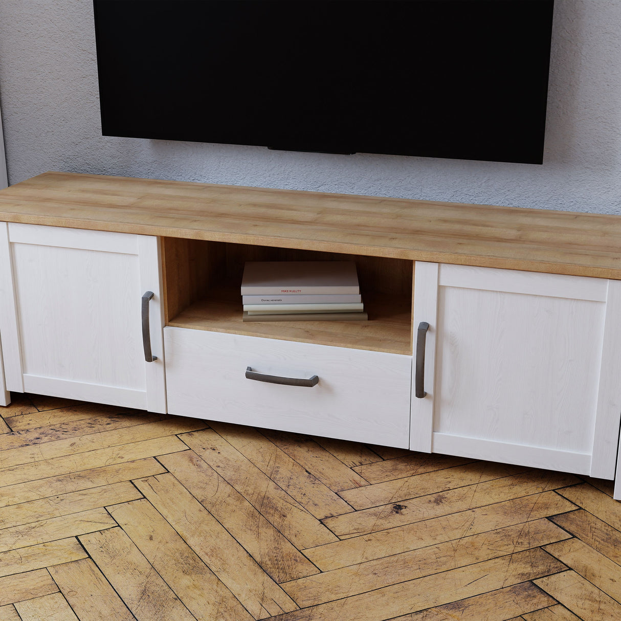 Wooden TV Stand With 2 Doors And 1 Drawer - Bohol