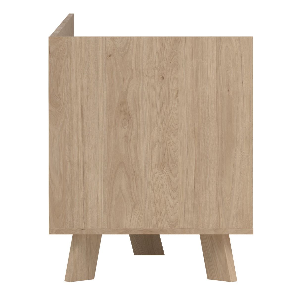 Wooden TV Stand With 2 Doors And 1 Drawer In White Fronts - Ikast