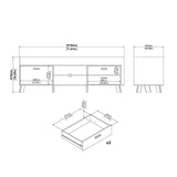 Wooden TV Stand With 2 Doors And 1 Drawer In White Fronts - Ikast