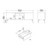 Wooden TV Stand With 2 Doors And 1 Drawer - Kendall