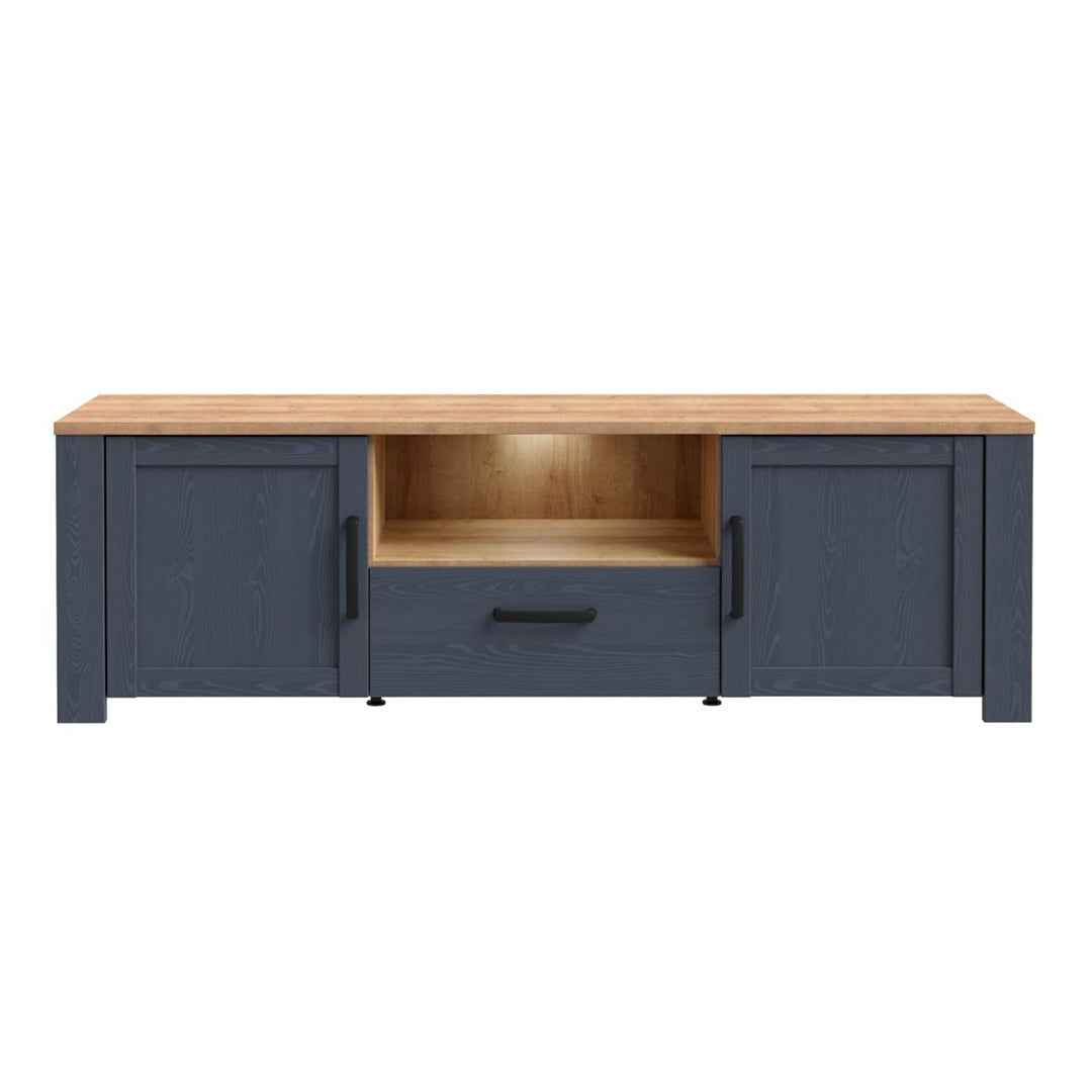 Wooden TV Stand With 2 Doors 1 Drawer With LED Lights - Bohol
