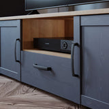 Wooden TV Stand With 2 Doors 1 Drawer With LED Lights - Bohol