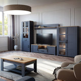 Wooden TV Stand With 2 Doors 1 Drawer With LED Lights - Bohol