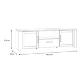 Wooden TV Stand With 2 Doors 1 Drawer With LED Lights - Bohol