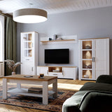 Wooden TV Stand With 2 Doors 1 Drawer With LED Lights - Bohol