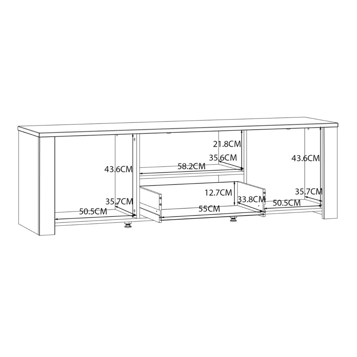 Wooden TV Stand With 2 Doors 1 Drawer With LED Lights - Bohol