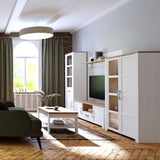 Wooden TV Stand With 2 Doors 1 Drawer With LED Lights - Bohol
