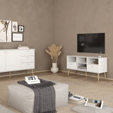 Wooden TV Stand With 2 Drawers - Cumbria