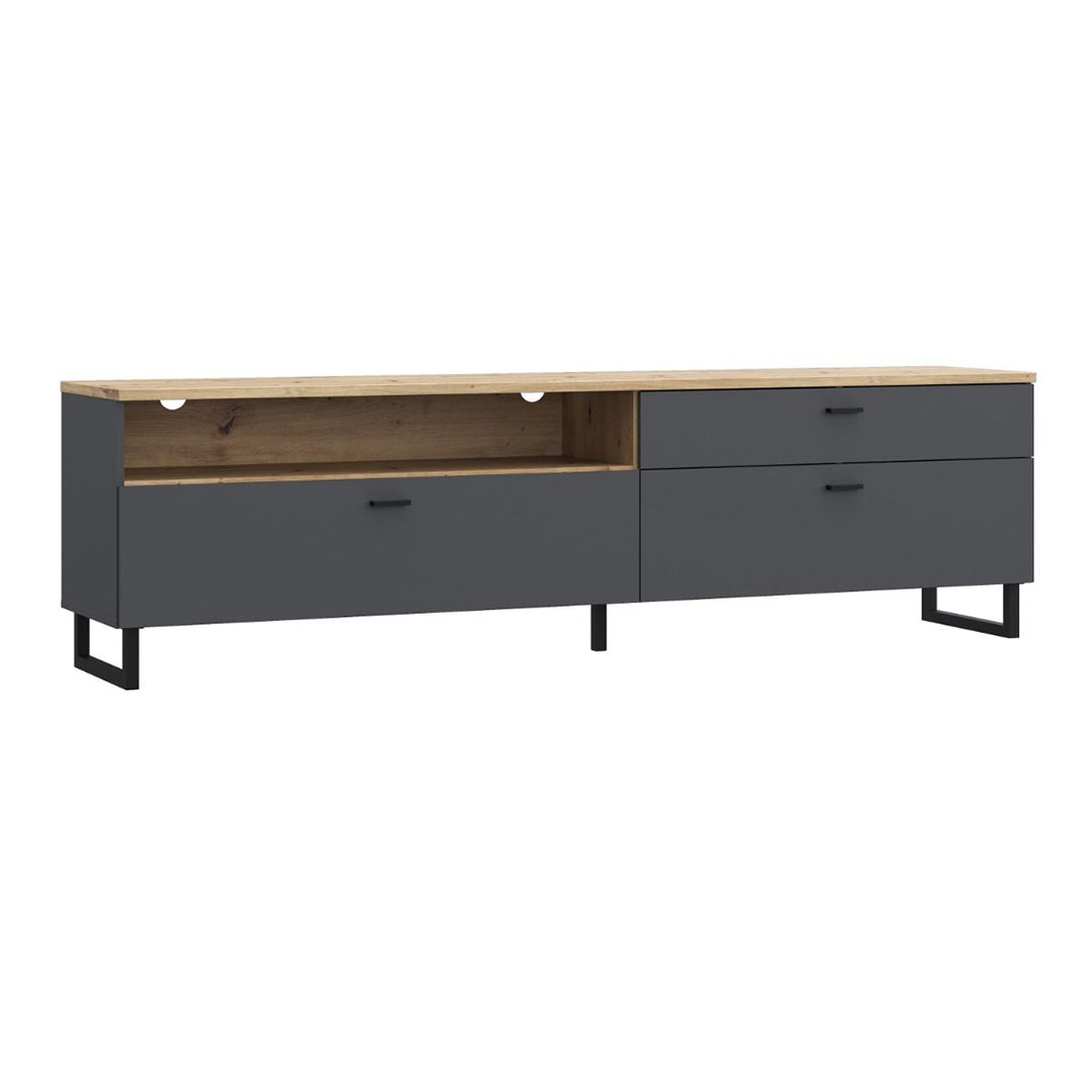 Wooden TV Stand With 2 Flip Doors And 1 Drawer - Klara
