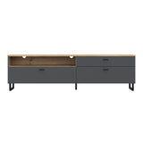 Wooden TV Stand With 2 Flip Doors And 1 Drawer - Klara