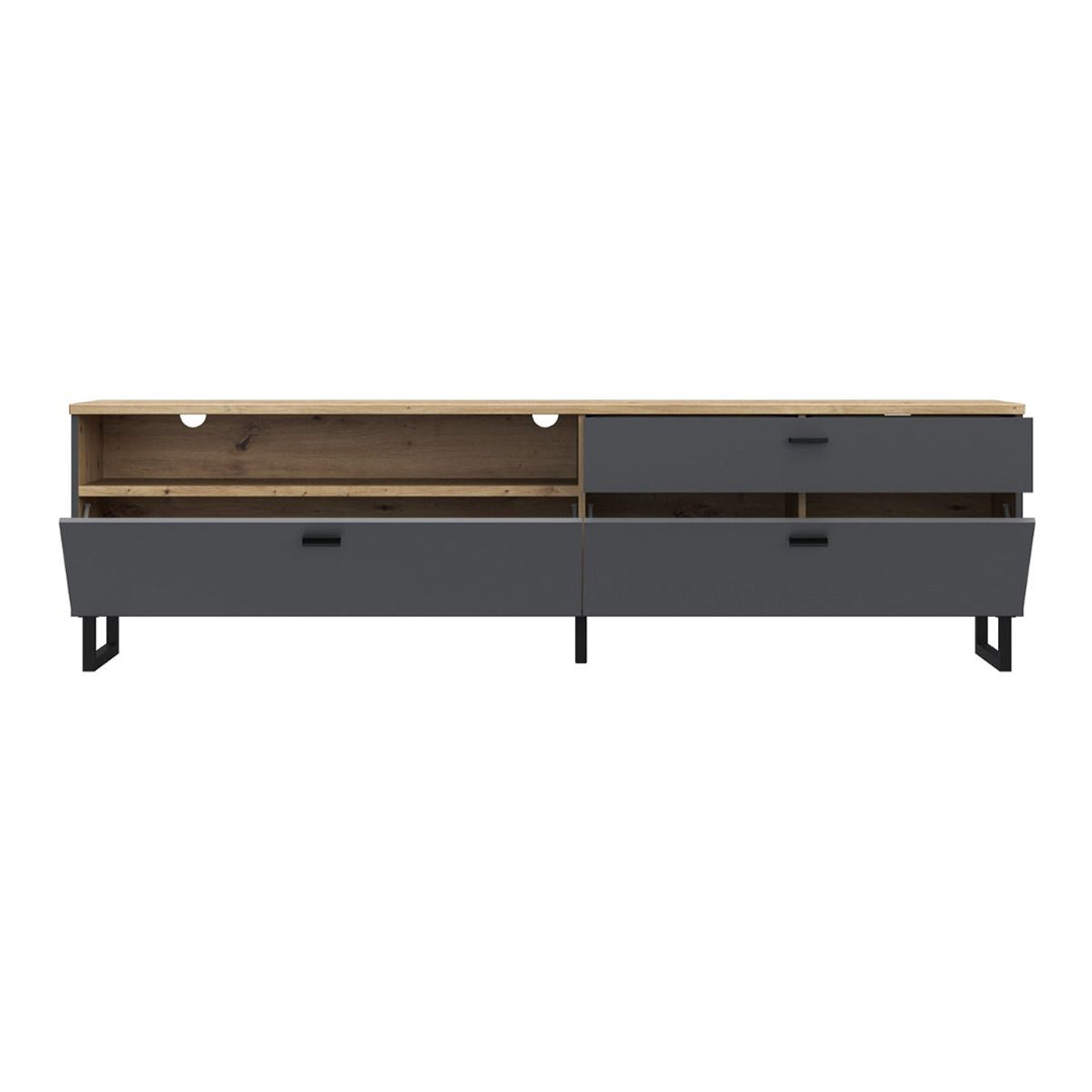 Wooden TV Stand With 2 Flip Doors And 1 Drawer - Klara