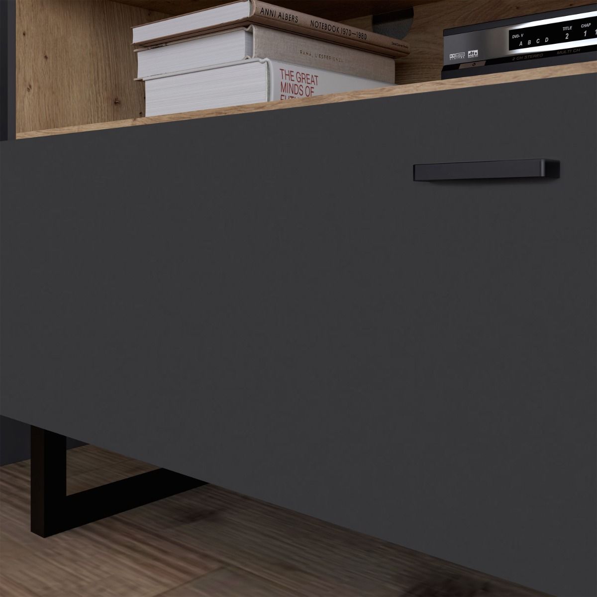 Wooden TV Stand With 2 Flip Doors And 1 Drawer - Klara