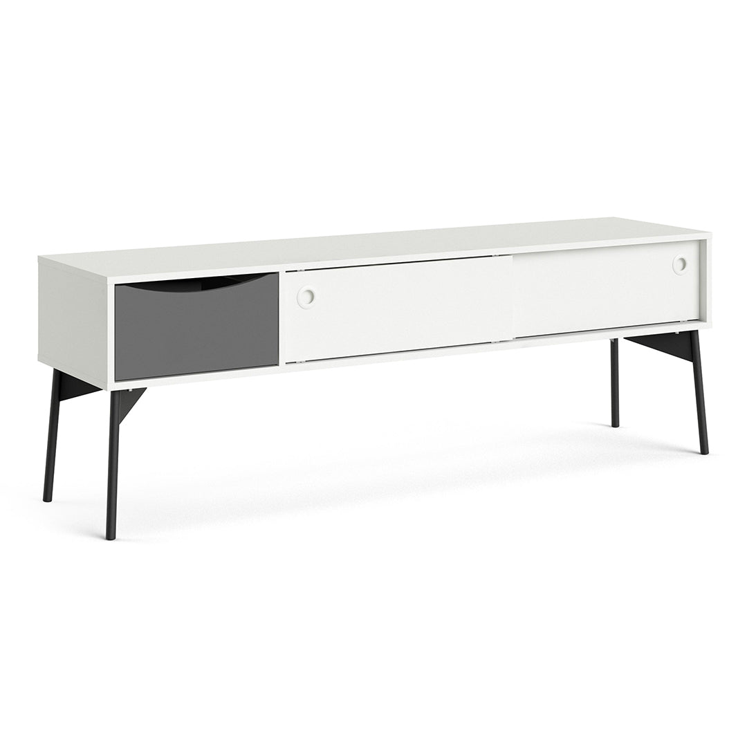 Wooden TV Stand With 2 Sliding Doors And 1 Drawer - Fur