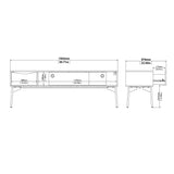Wooden TV Stand With 2 Sliding Doors And 1 Drawer - Fur