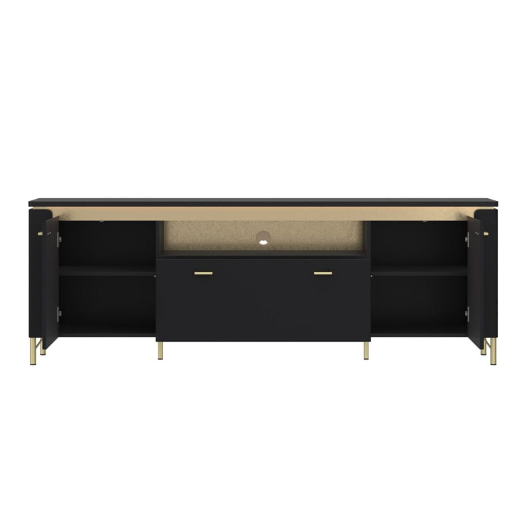 Wooden TV Stand 200cm Wide With 2 Doors And 1 Drawer - Genoa