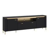 Wooden TV Stand 200cm Wide With 2 Doors And 1 Drawer - Genoa