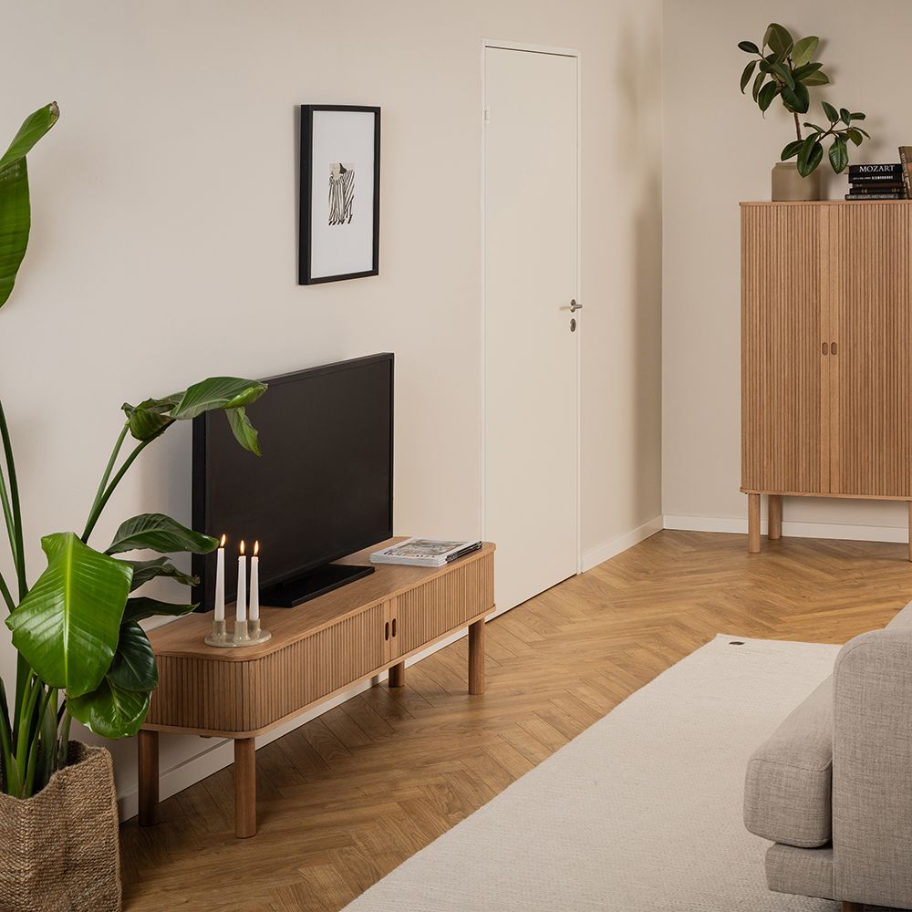 Wooden TV Stand With Sliding Door - Langley