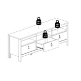 Wooden TV Stand With 3 Drawers - Barcelona