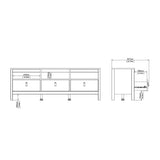 Wooden TV Stand With 3 Drawers - Barcelona