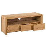 Wooden TV Stand With 3 Drawers - Curve