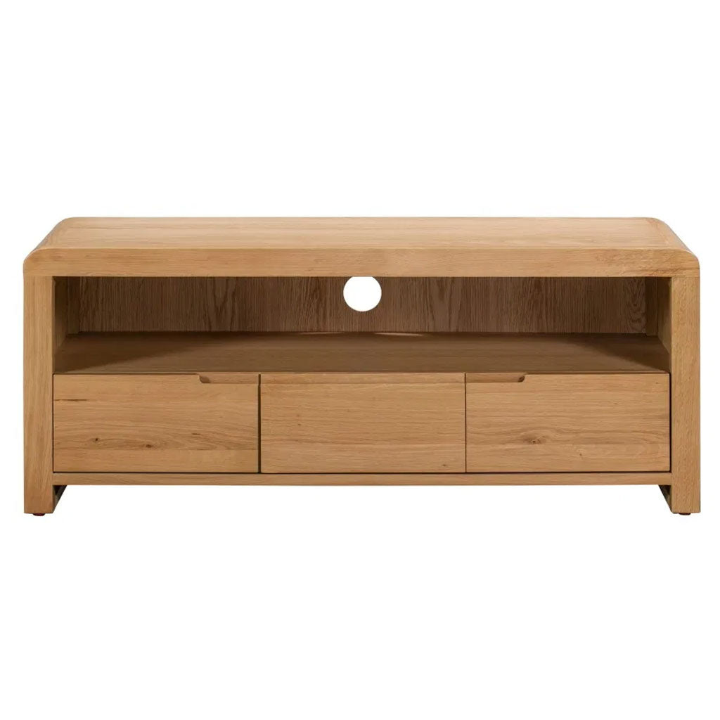 Wooden TV Stand With 3 Drawers - Curve