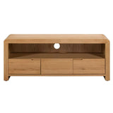 Wooden TV Stand With 3 Drawers - Curve